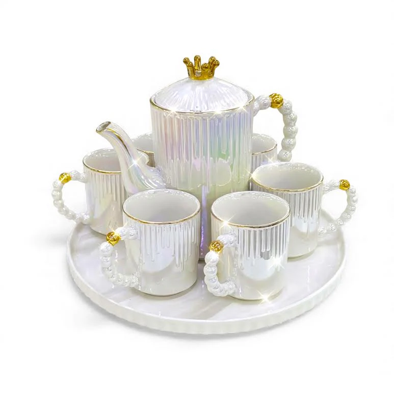 8 Piece Tea Set White