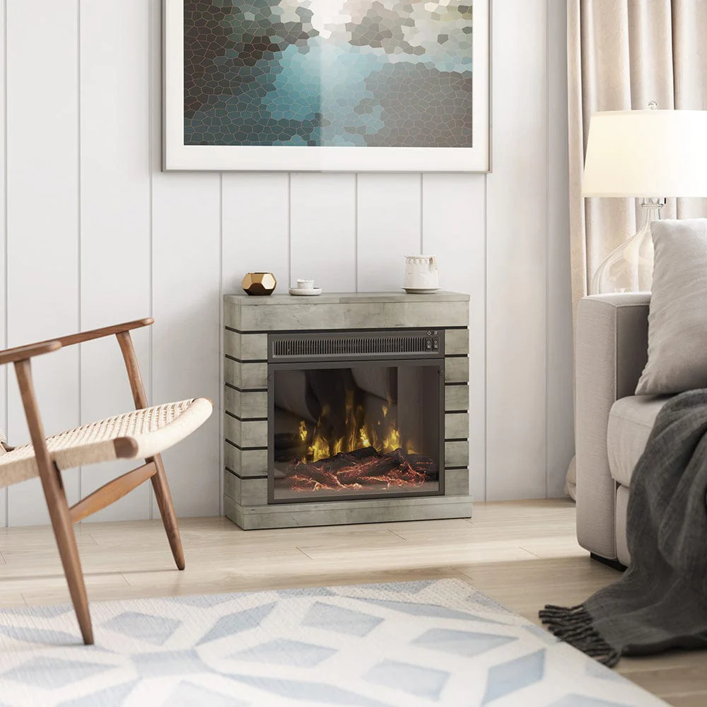 Harlan Electric Fireplace Mantel Package in Valley Pine