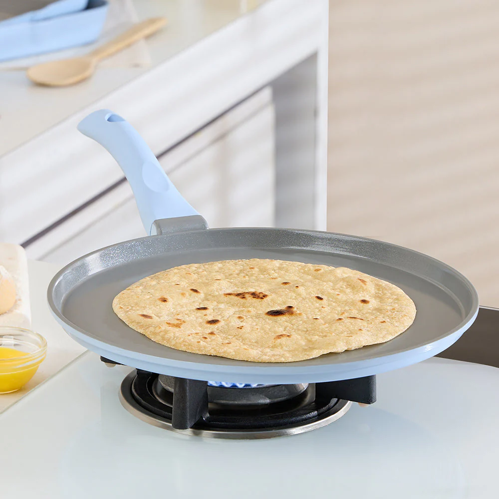 Borosil Vajra Ceramic Flat Tawa, 28 cm