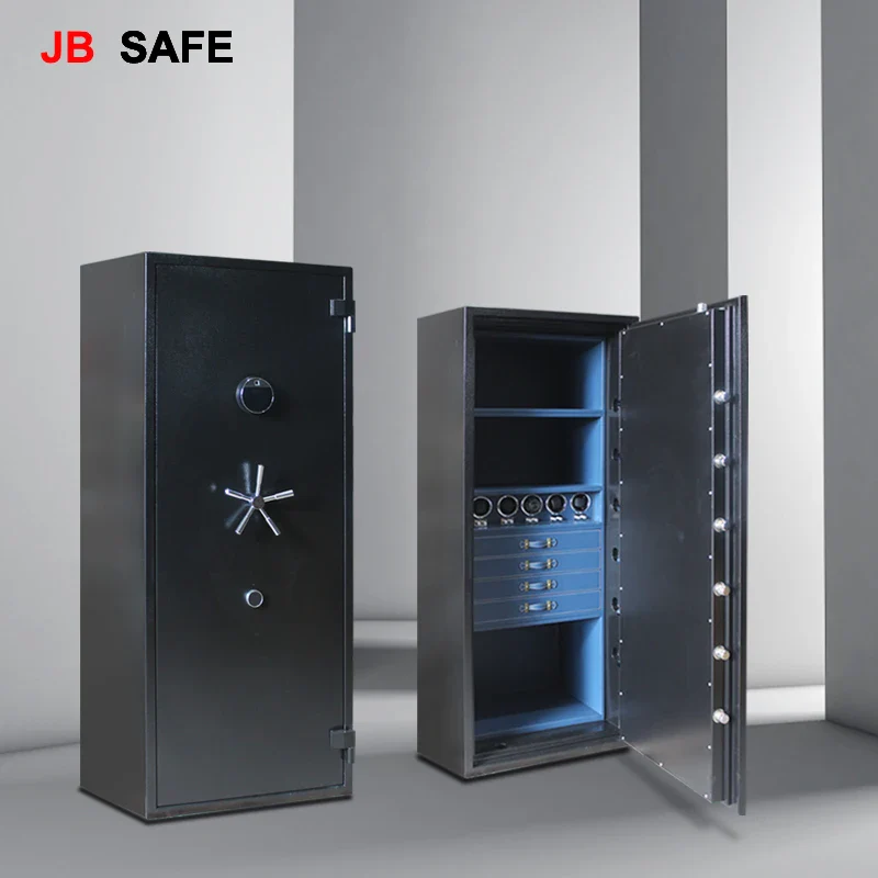JB Large Watch Winder & Jewelry Safe Fireproof 4 Jewelry Drawers & 5 Watch Winders