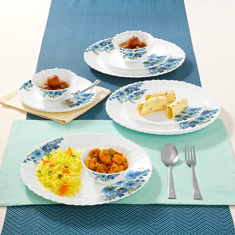 Larah by Borosil Pansy Dinner Set, 12 pc