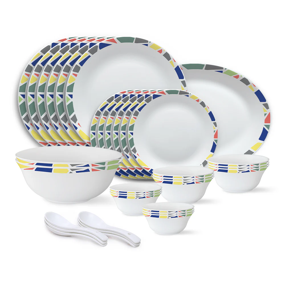 Larah by Borosil Garnet Dinner Set, 33 pc