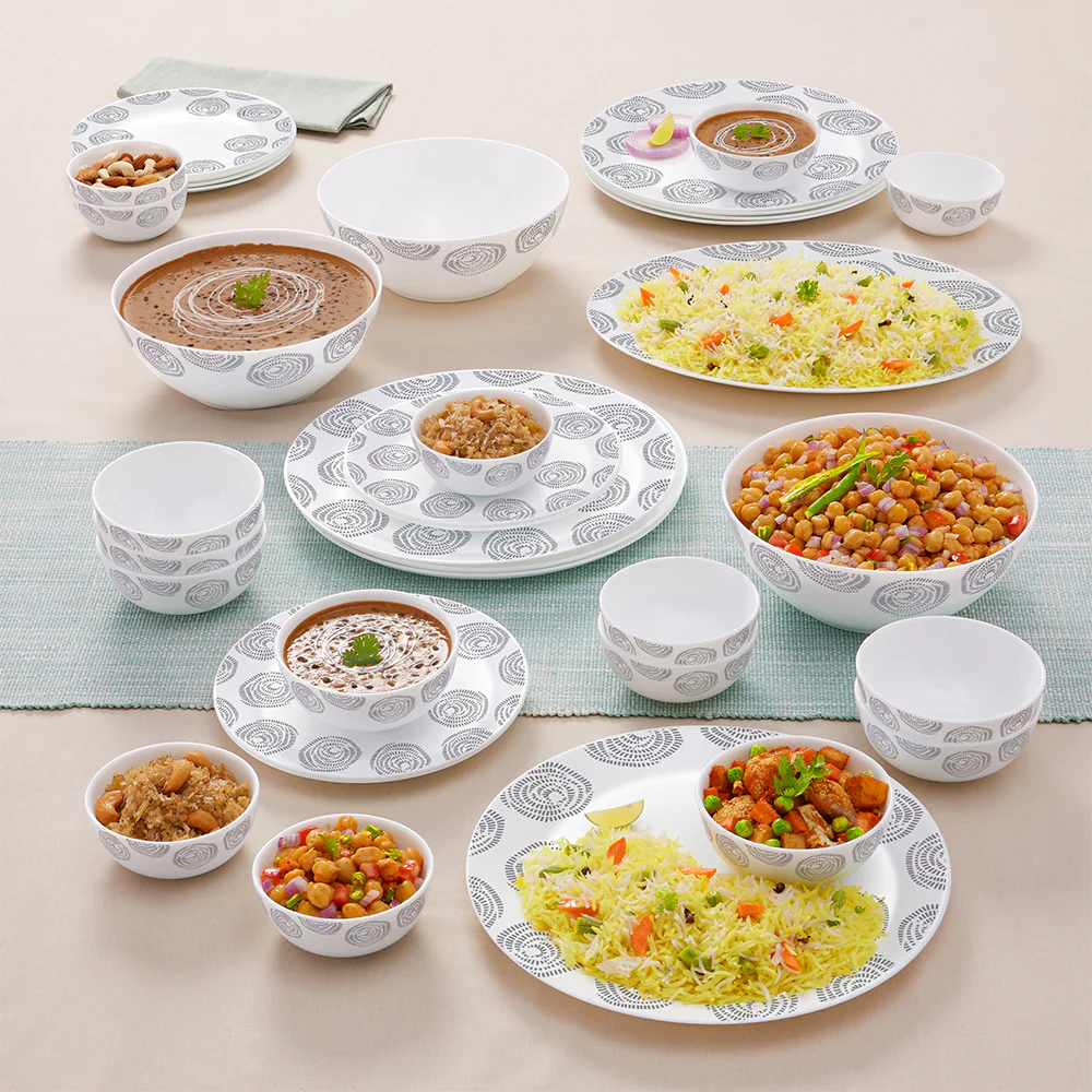 Larah by Borosil Moonbeam Dinner Set, 36 pc