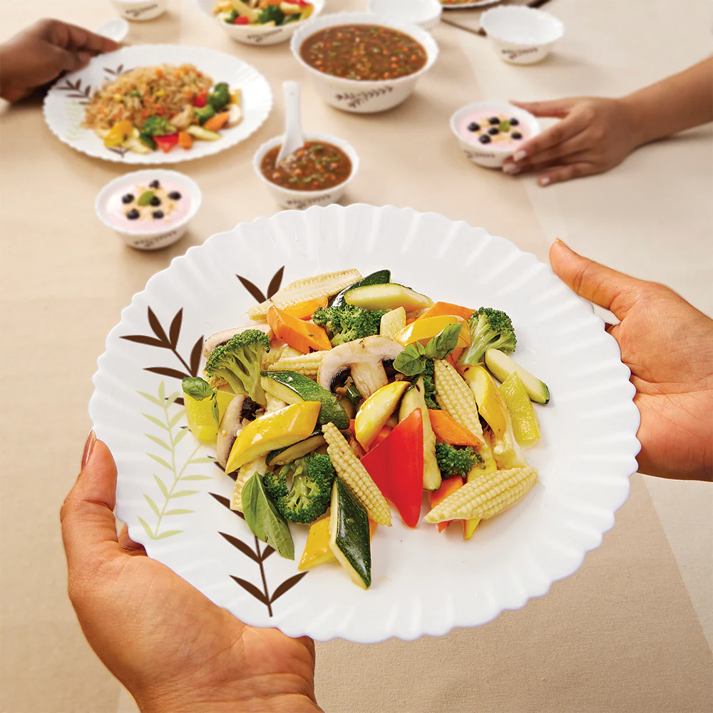 Larah by Borosil Oak Dinner Set, 19 pc