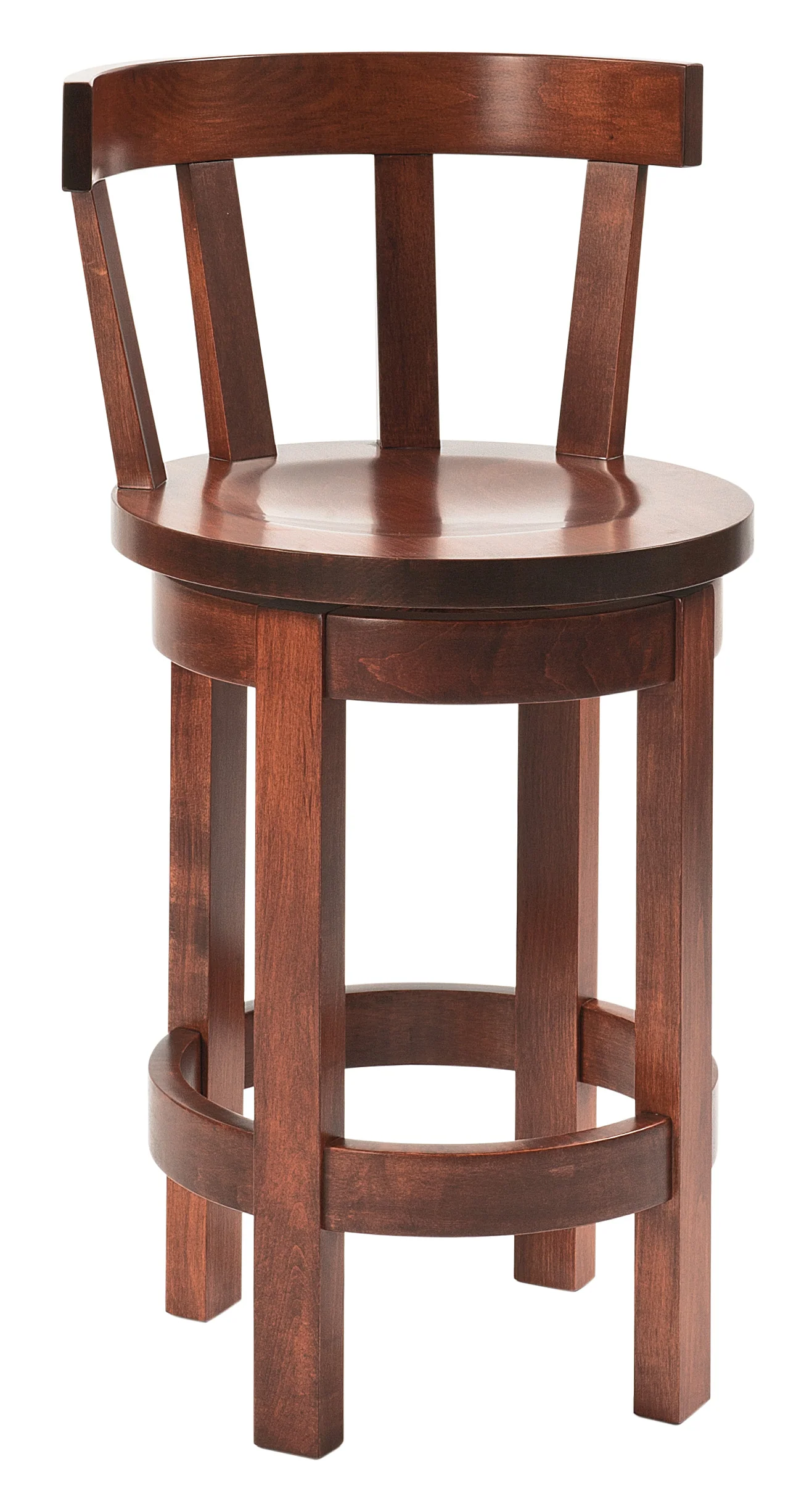 Amish Barrel Swivel Bar Chair with Meribeth Top