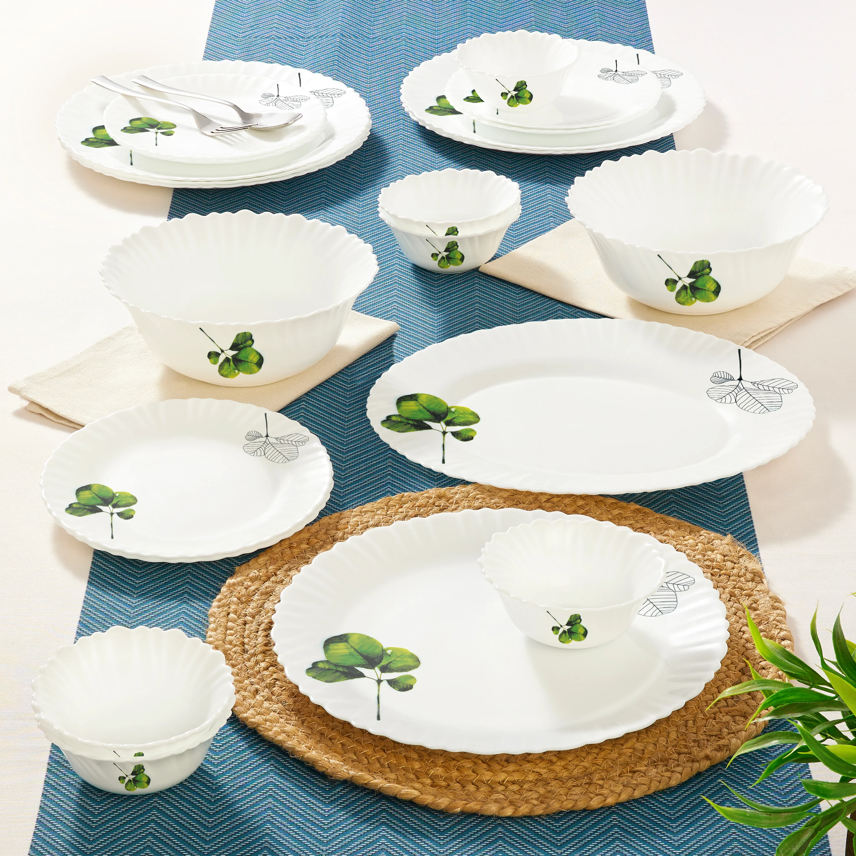 Larah by Borosil Oval Dinner Set, 21 pc