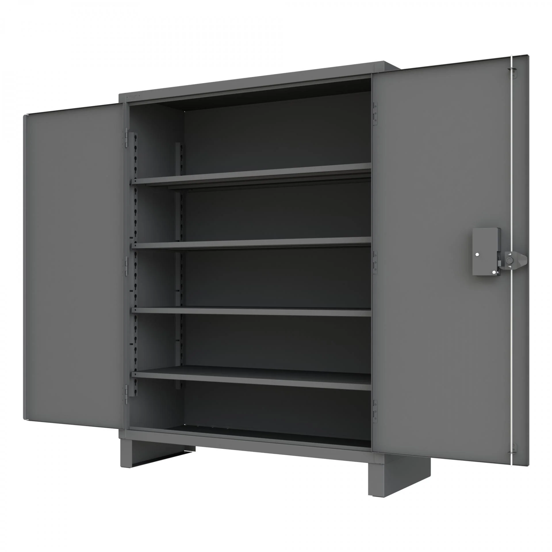 Durham 3704PL-4S-95 14-Gauge Security Access Control Cabinet with 4 Shelves