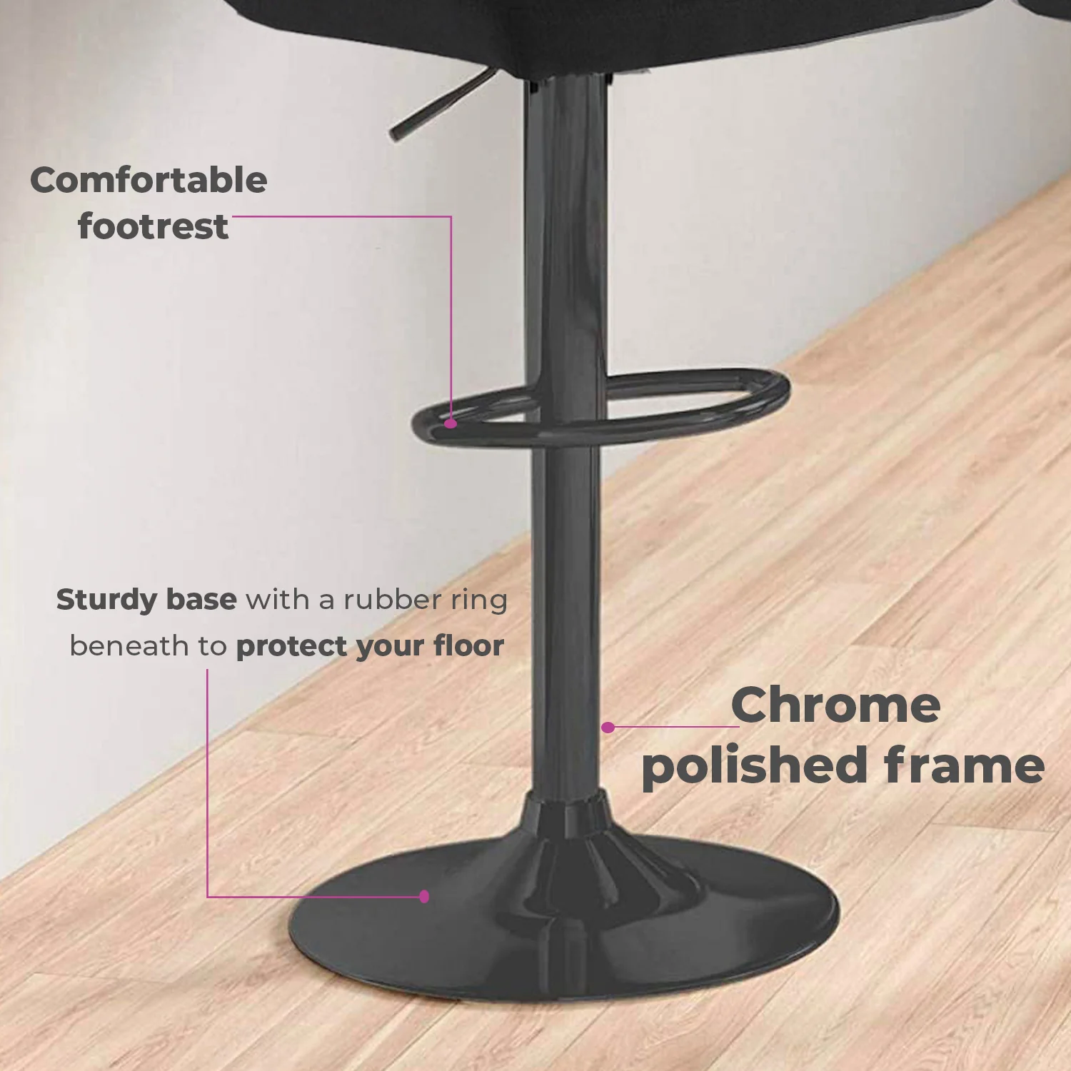 Matera Black Fabric Bar Stools