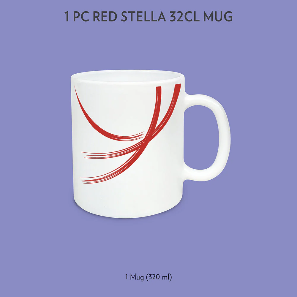 Larah by Borosil Red Stella Mug, 320ml