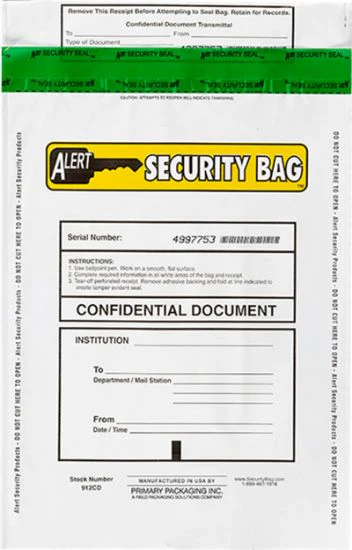 Alert 912CD-250 Confidential Documents Bag Opaque 9