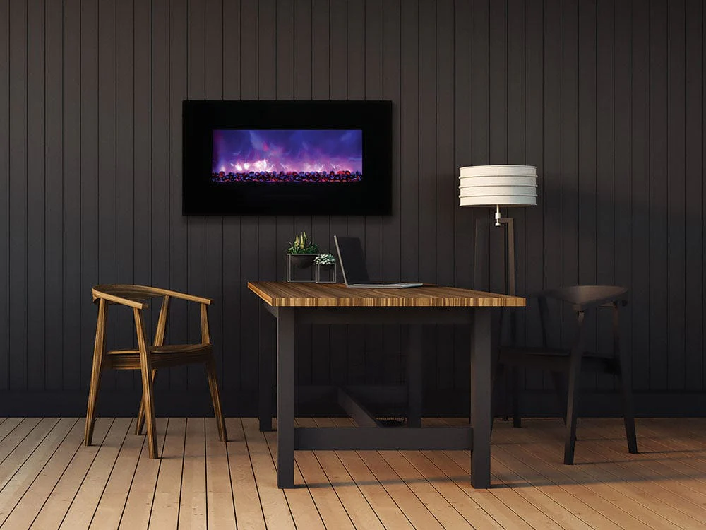 Amantii WM-FM Series 34-In Built-In or Wall Mount Electric Fireplace