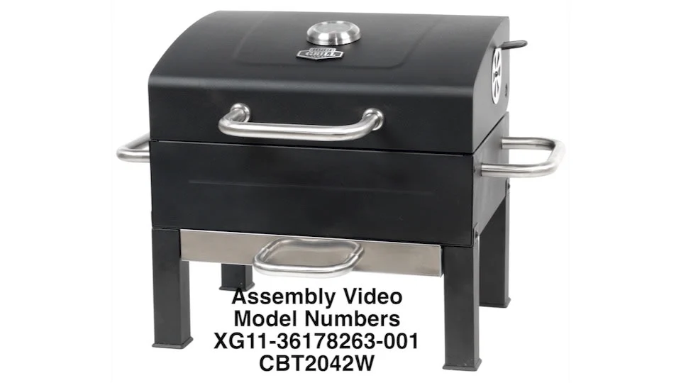 Premium Portable Charcoal Grill, Black and Stainless Steel