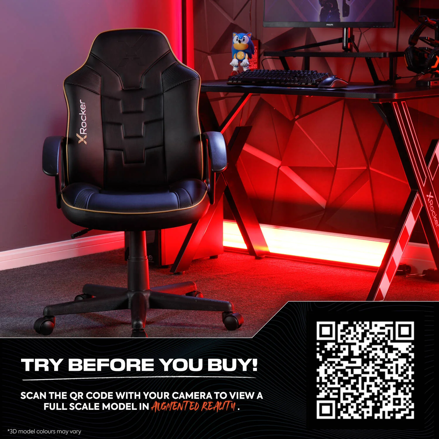 Saturn Ergonomic PC Office Gaming Chair - Black