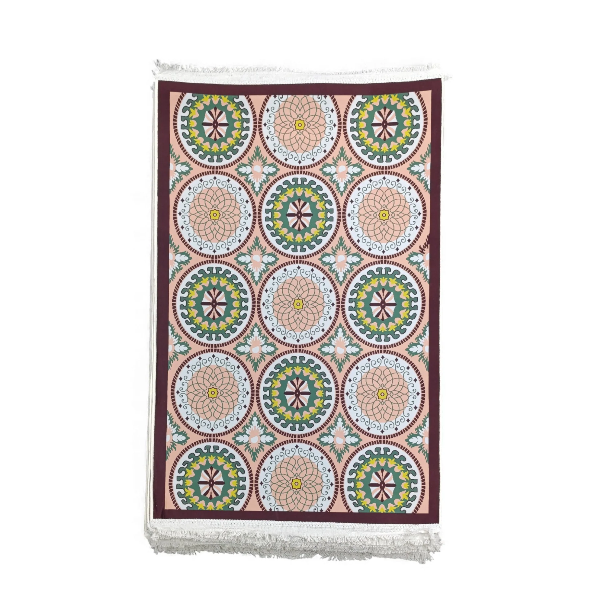 1 x 1.5m Patterned Carpet with Medallion Design Multicoloured