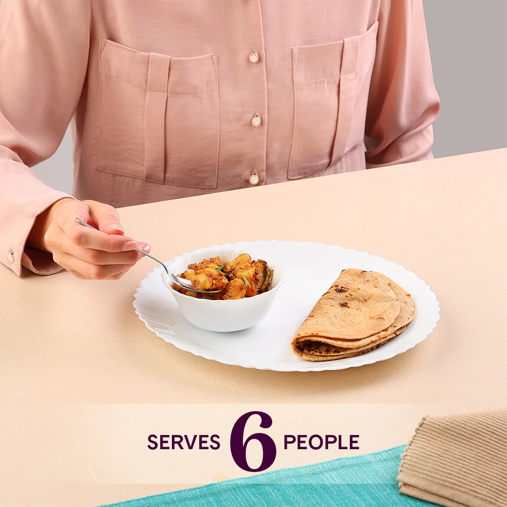 Larah by Borosil, Snow Dinner Set, 21 pc