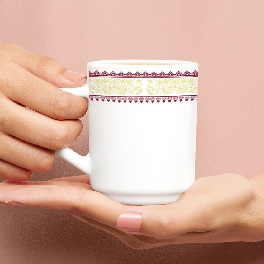 Larah by Borosil Elega Mug Set, 100ml x 6