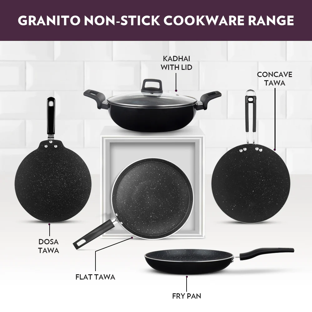 Borosil Granito Cookware Set, 4 pc