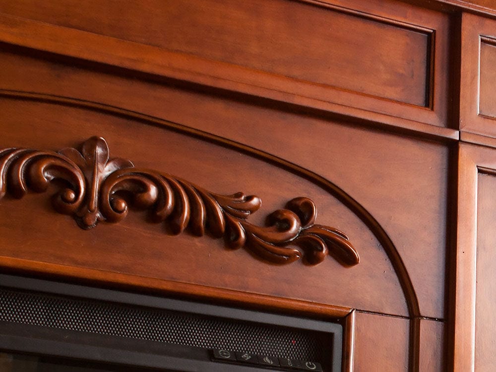 Chantilly Electric Fireplace Mantel w/ Bookcases in Autumn Oak