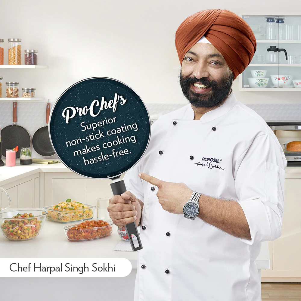 Borosil Pro Chef Non-stick Flat Tawa, 25 cm