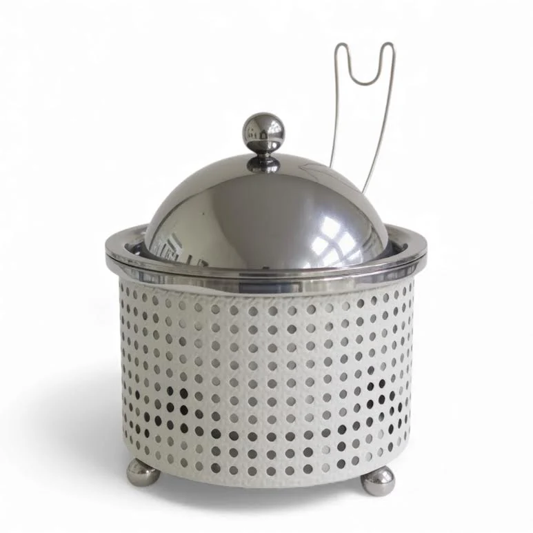 1.5Lt Chafing Dish with Mesh Design White & Stainless Steel