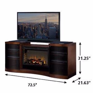 Acton Walnut Multi-Fire XD Electric Fireplace Entertainment Center w/ Logs