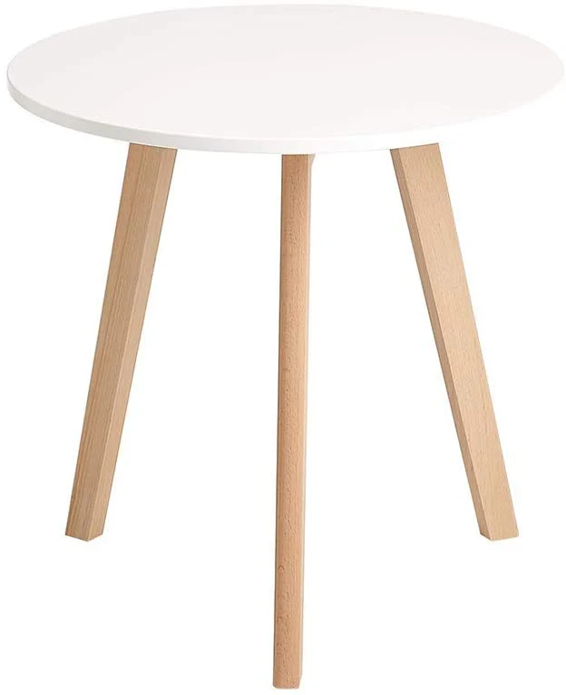 Modern Round End Side Kitchen Living Leisure Pedestal Wooden Coffee White Dining Room Home Furniture Table for Use in Bedroom 19.7 inches