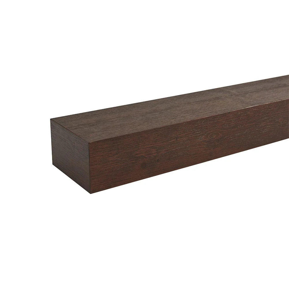 Encase Floating Espresso Electric Fireplace Wood Mantel