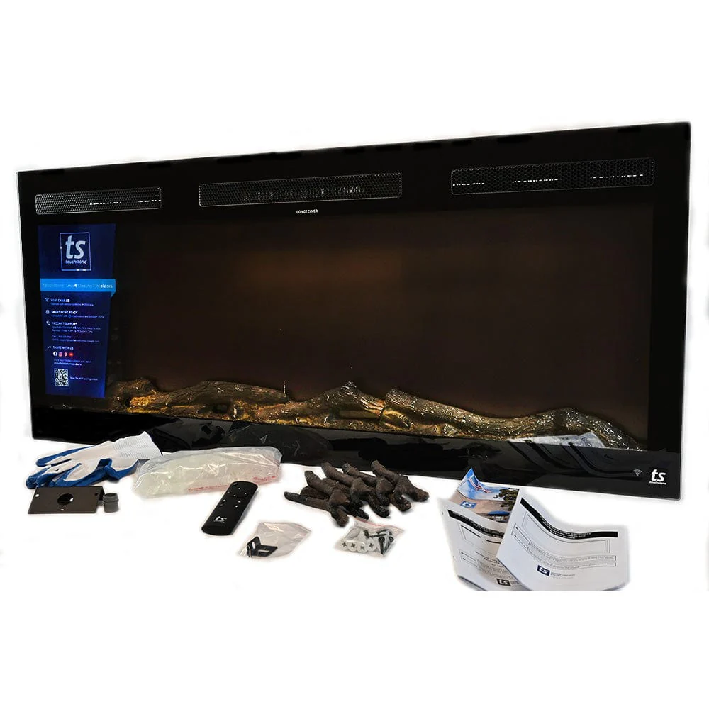 Sideline Fury 57 Inch Slim-Depth Recessed Smart Electric Fireplace 80055