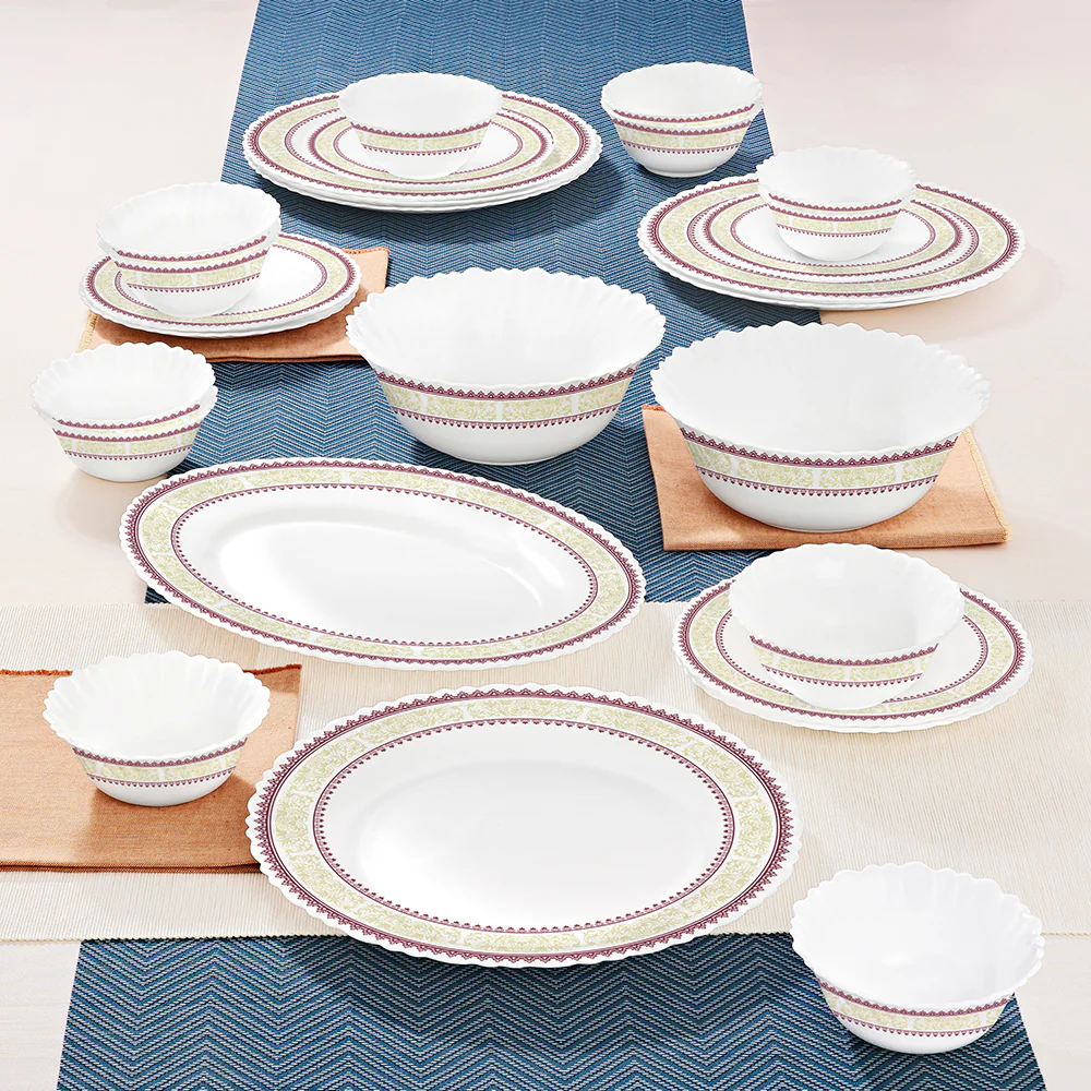 Larah by Borosil Elega Dinner Set, 27 pc