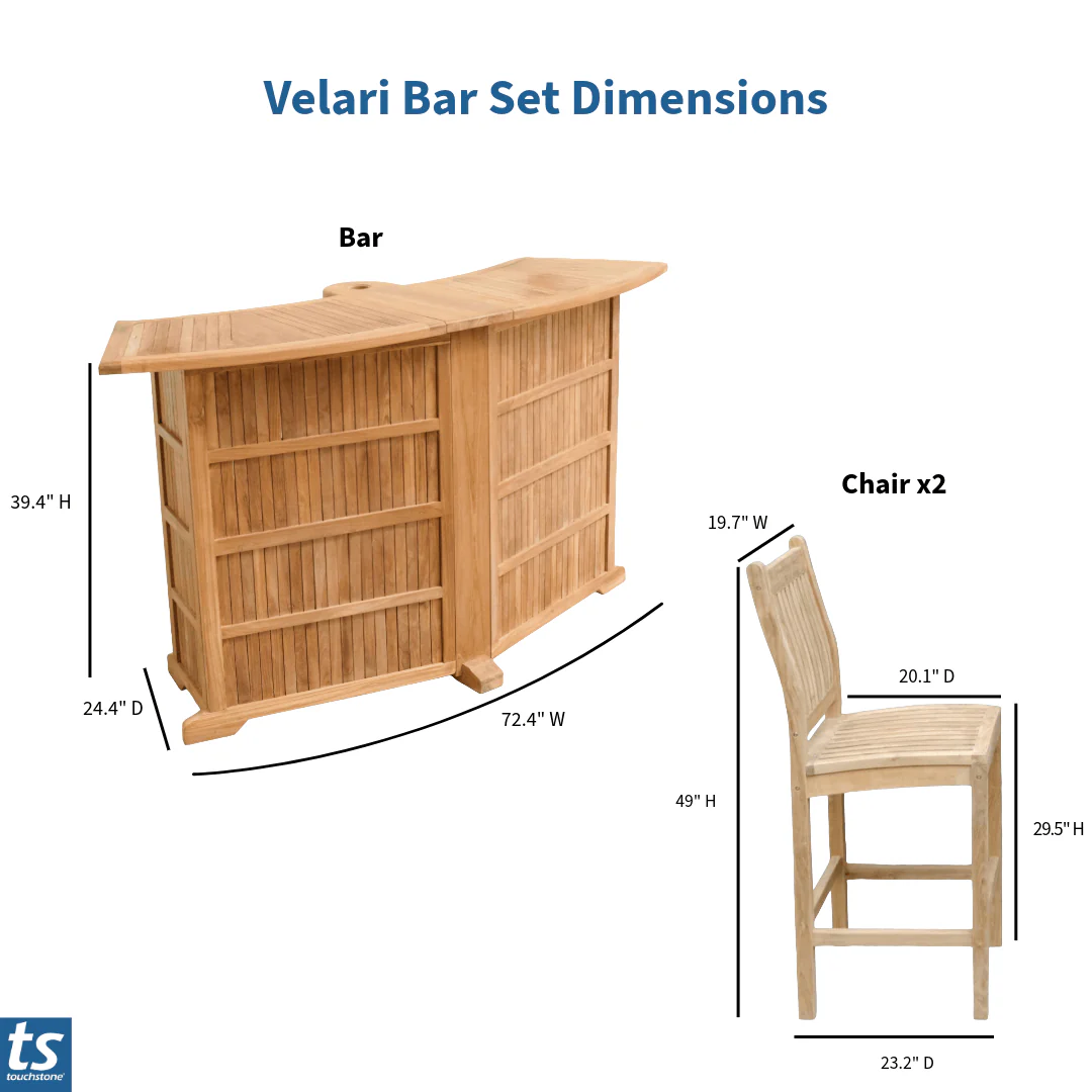 Velari Teak Bar Set