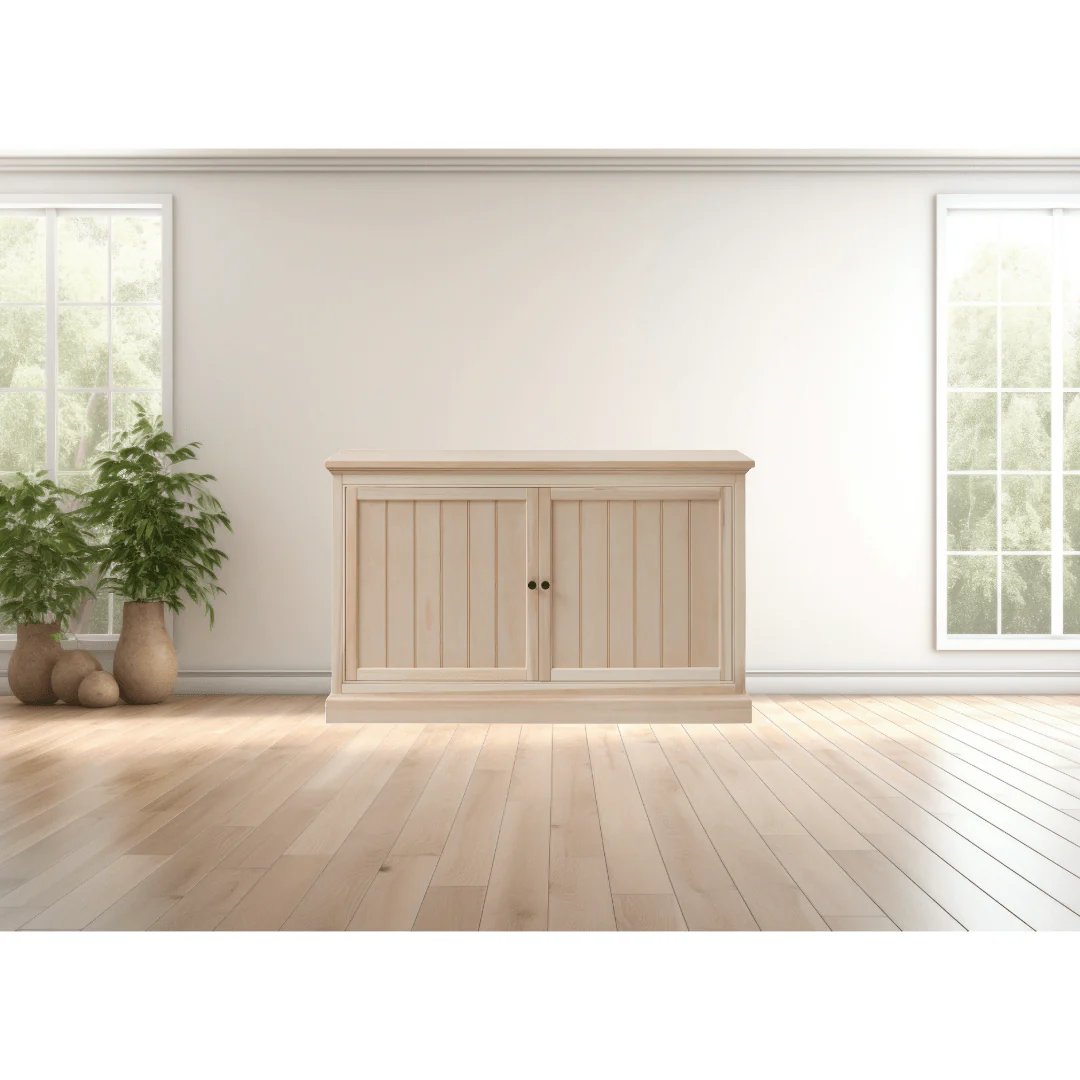 The Shoreline 74011 Unfinished Smart TV Lift Cabinet for 65 Inch Flat screen TVs