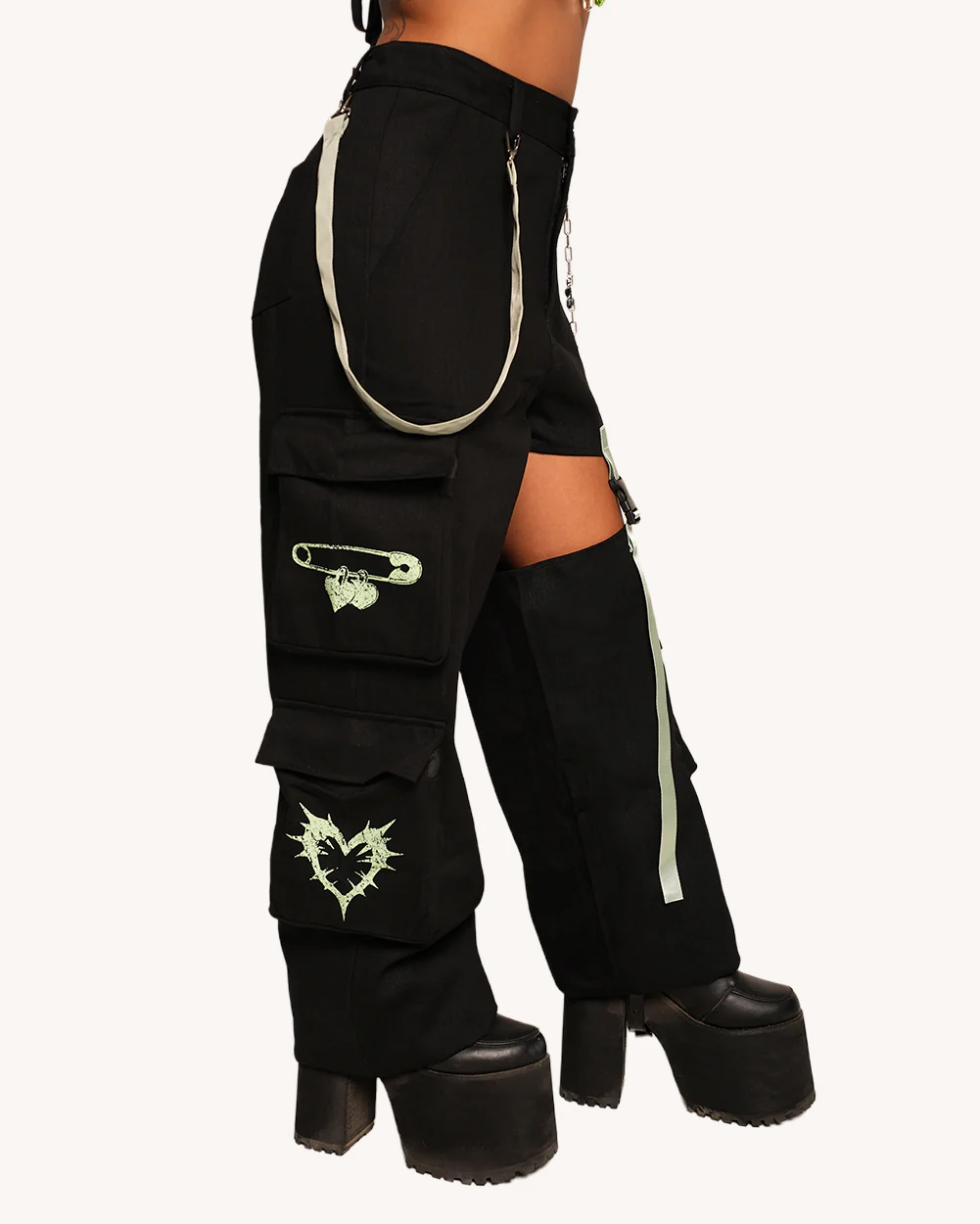 Sunflowerraver x iHR Get Bent Wide Leg Detachable Leg Pants