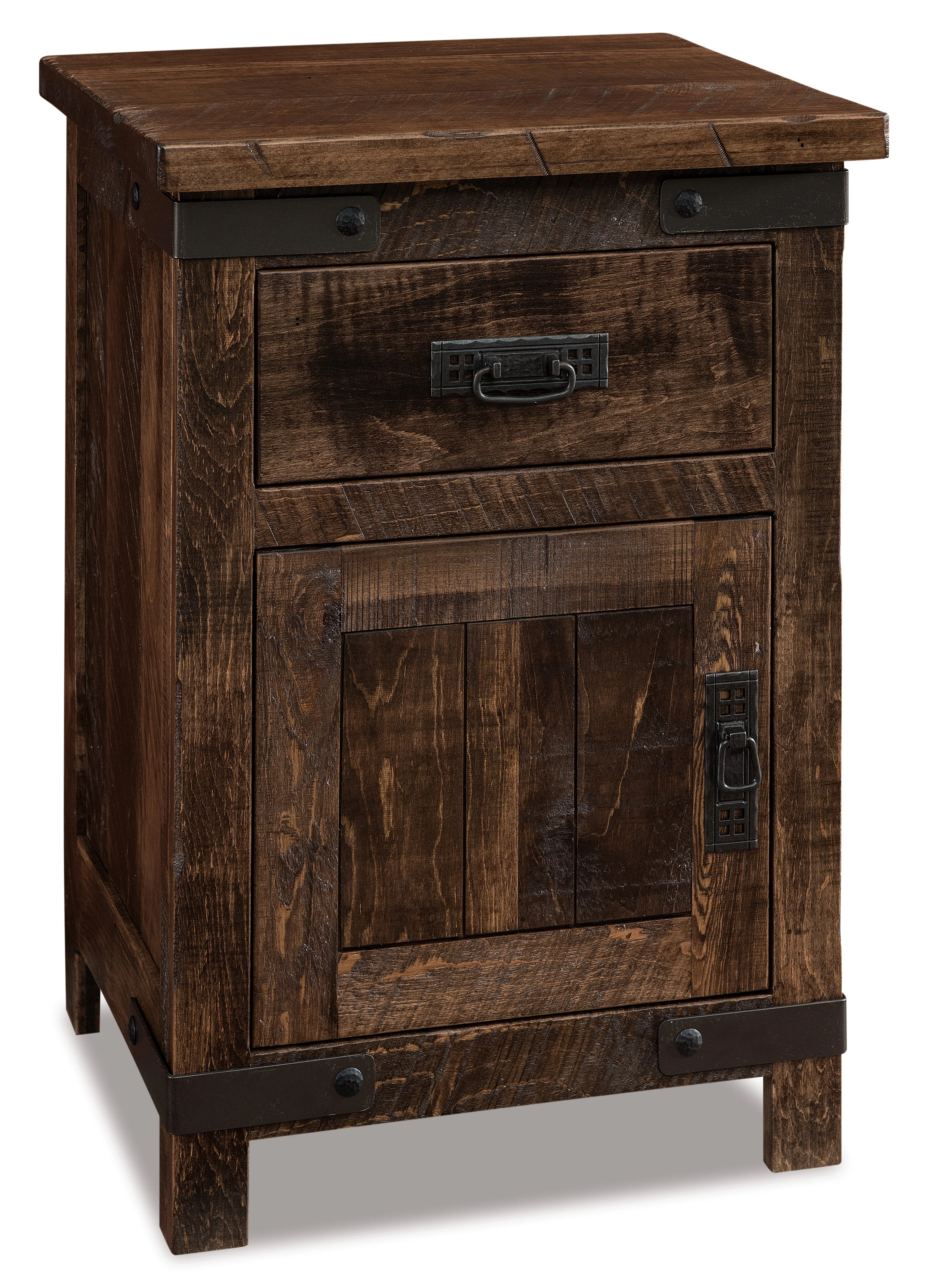 Amish Ironwood One Drawer One Door Nightstand
