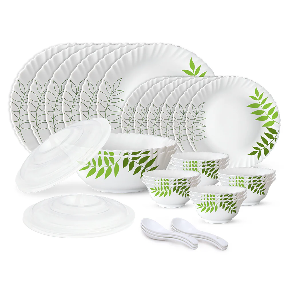 Larah by Borosil, Lush Dinner Set, 34 pc