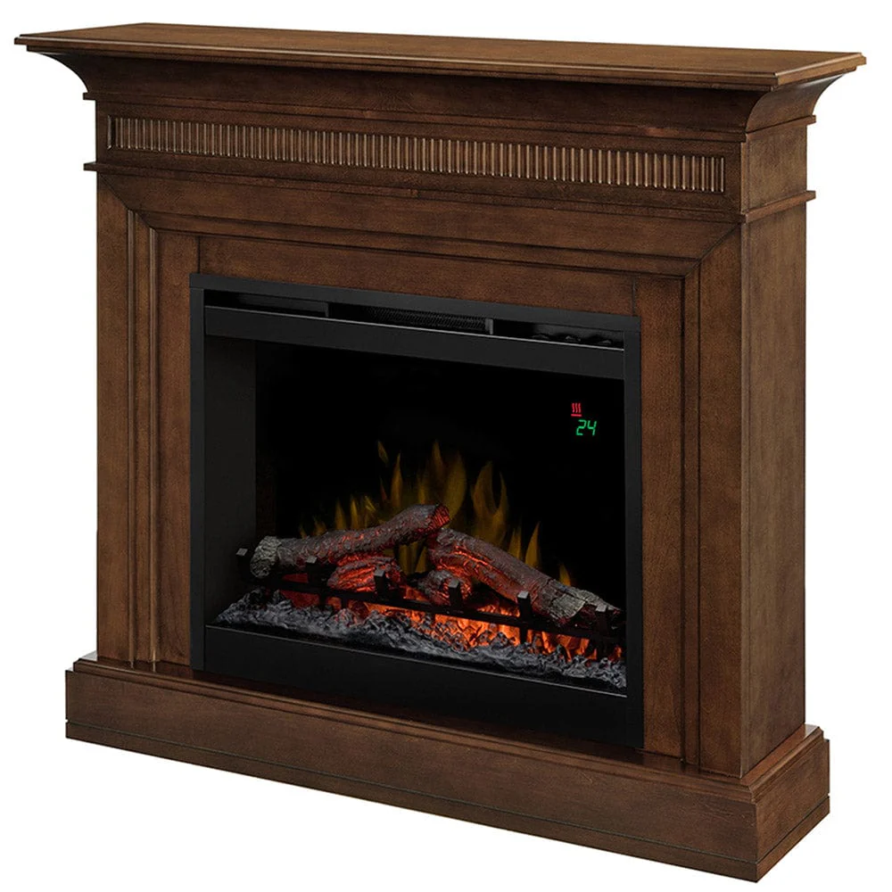 Harleigh Electric Fireplace Mantel Package in Walnut
