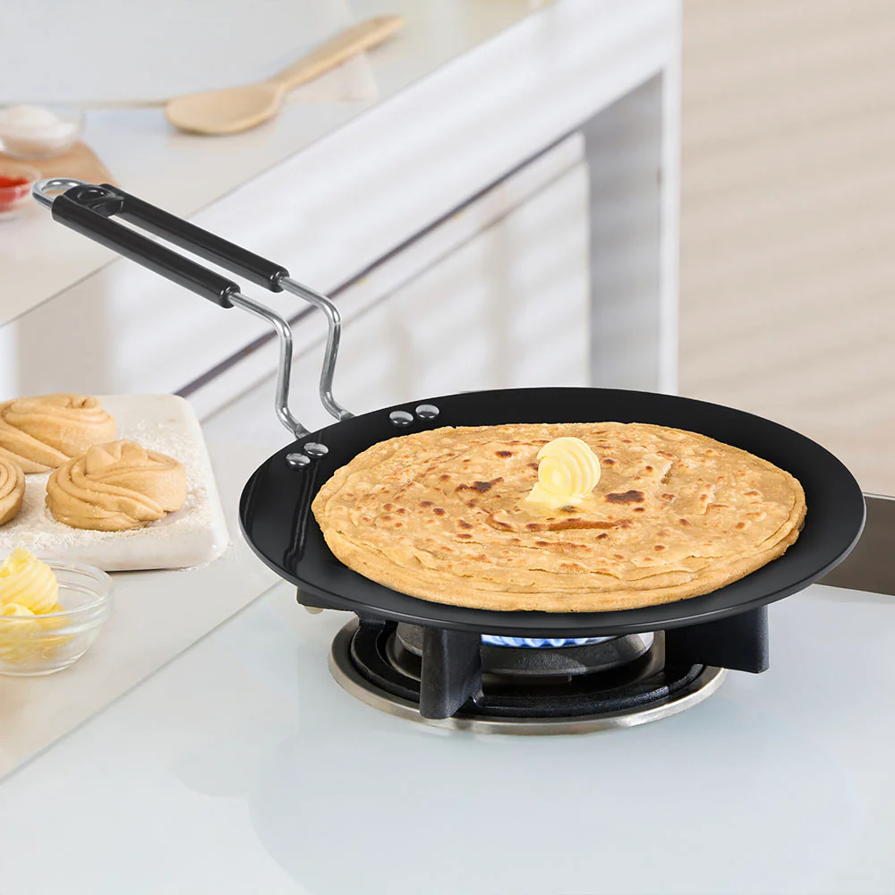 Hard Anodized Concave Tawa, 22 cm