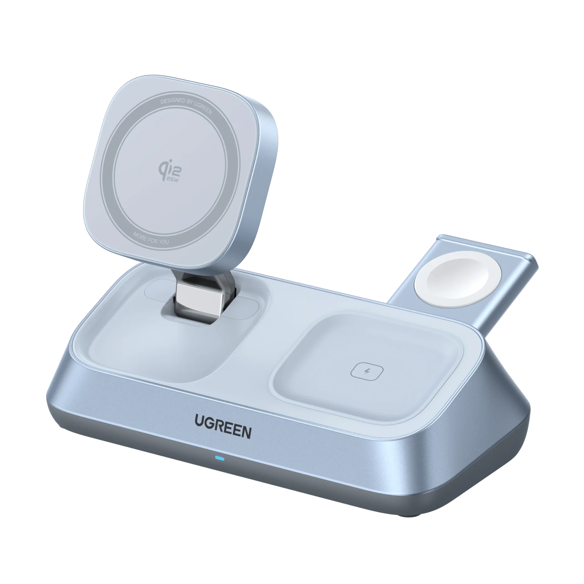 UGREEN MagFlow 3-in-1 Magnetic Wireless Charger (Qi2 25W, MagSafe-Compatible)