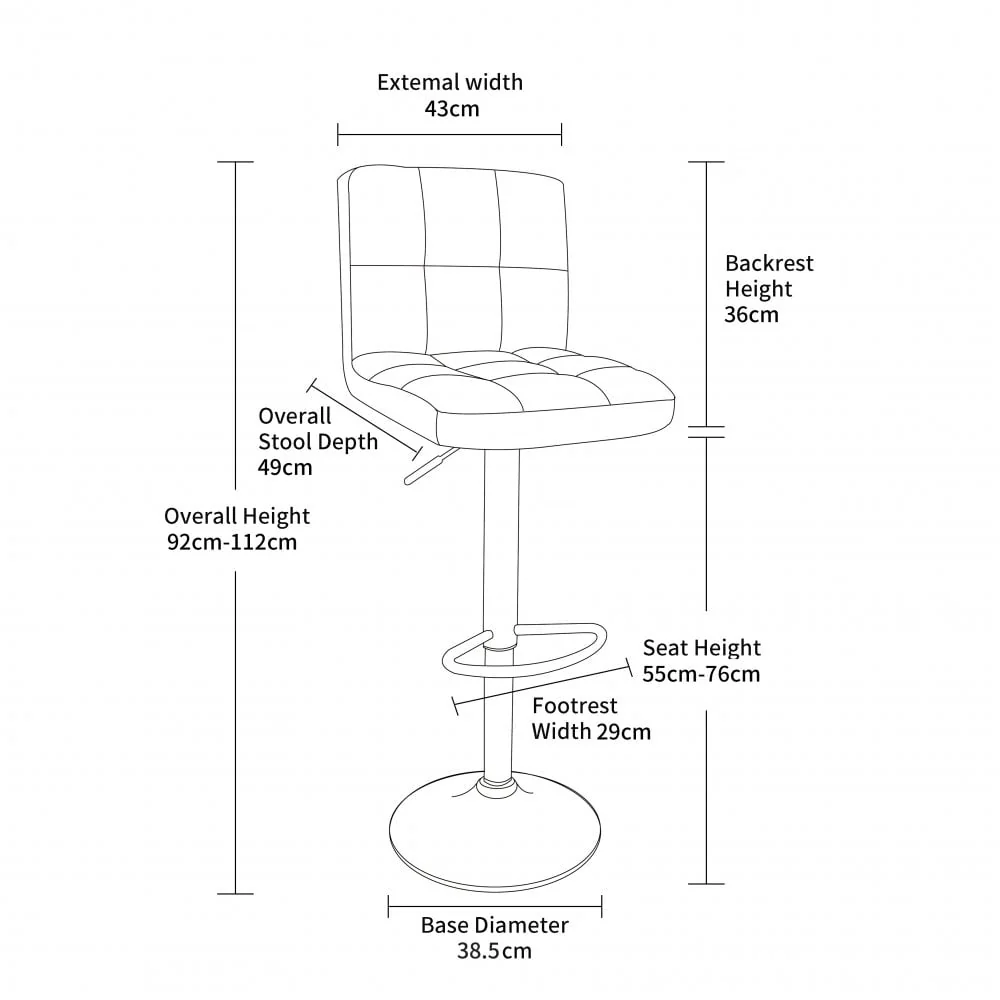 Grey Faux Leather Bar Stool