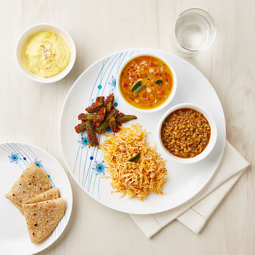 Larah by Borosil Bluebell Dinner Set, 21 pc