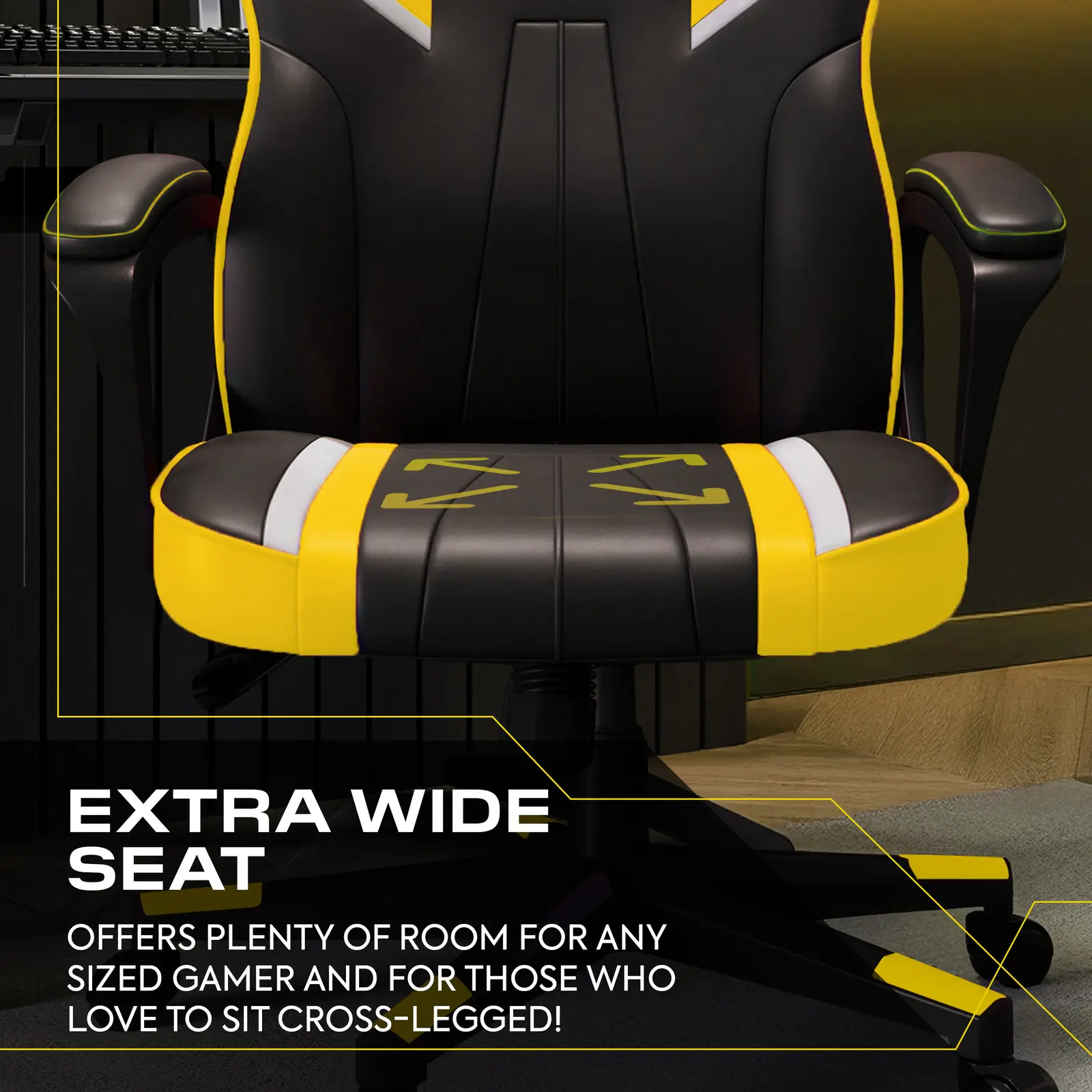 Tempest Ergonomic PC Office Gaming Chair - Yellow
