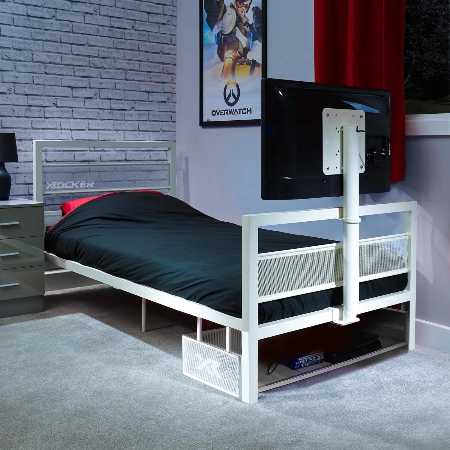 Basecamp Single Gaming TV Bed - White