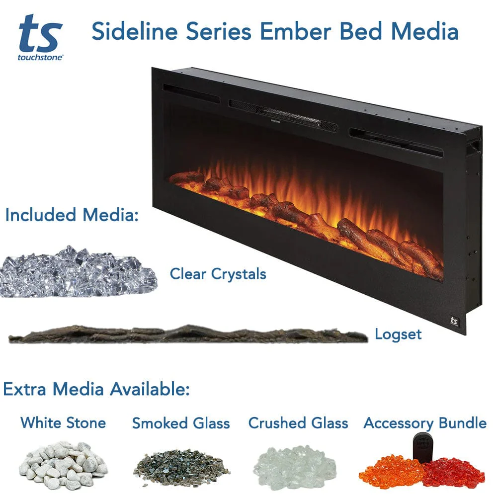 The Sideline 100 Inch Recessed Smart Electric Fireplace 80032