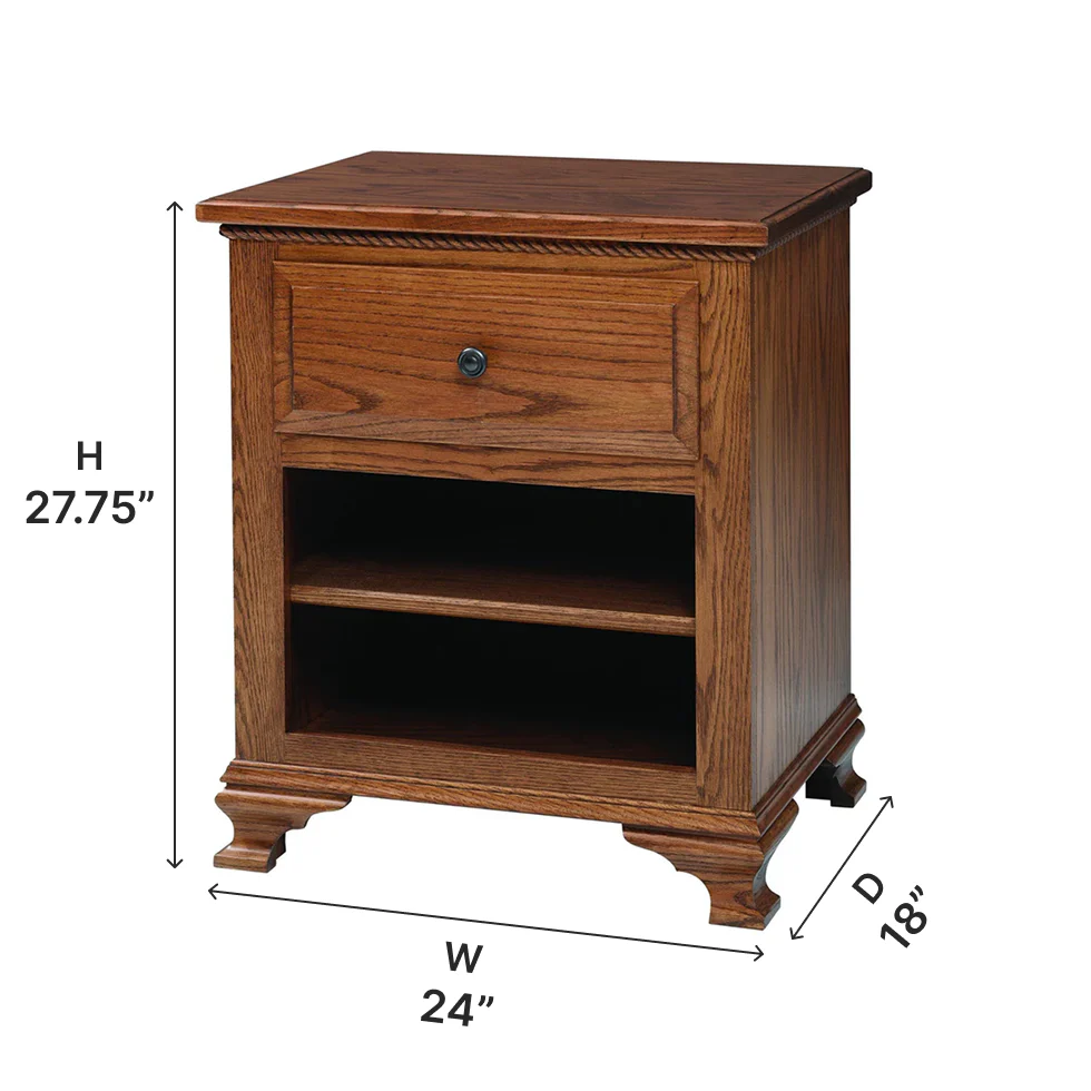 Amish Berkshire One Drawer Nightstand