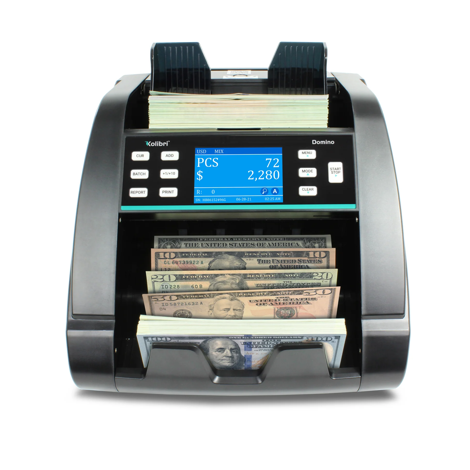 Kolibri Domino Mixed Bill Counter, Sorter and Reader