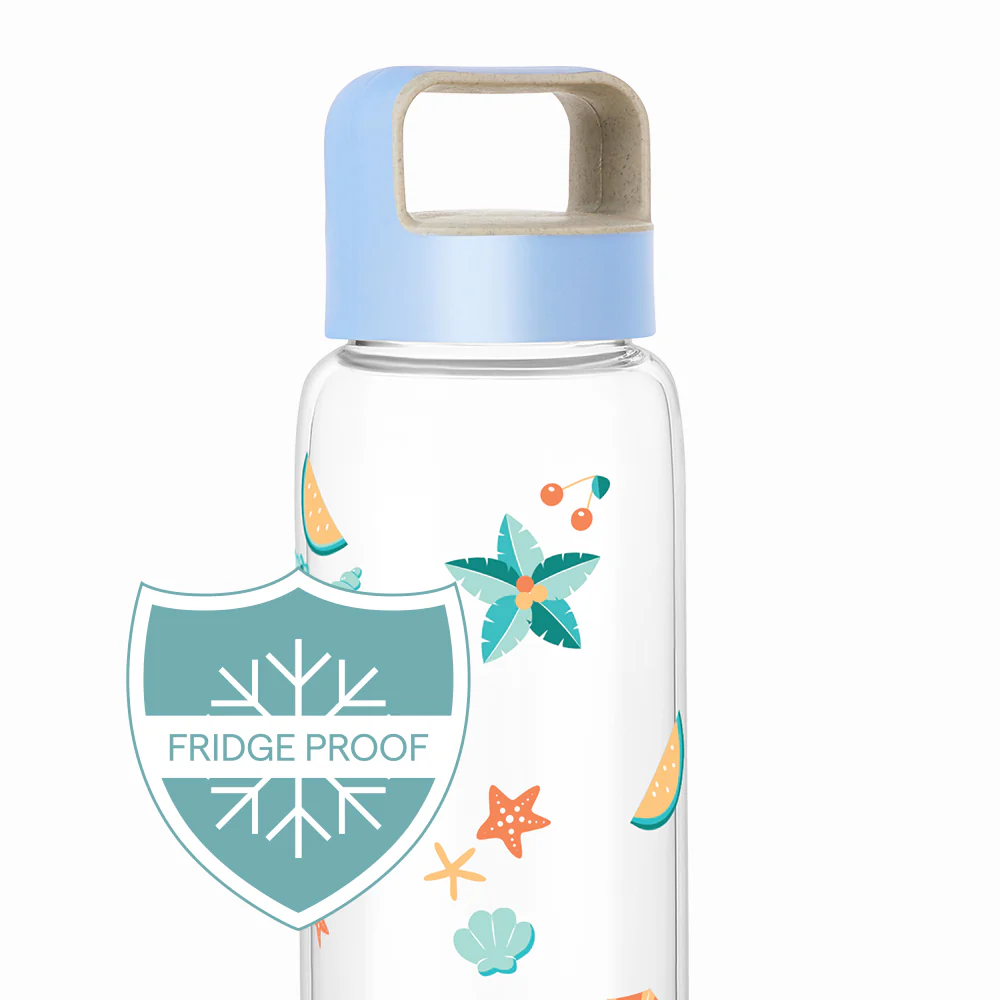 Tropica Wide Mouth Printed Glass Bottle