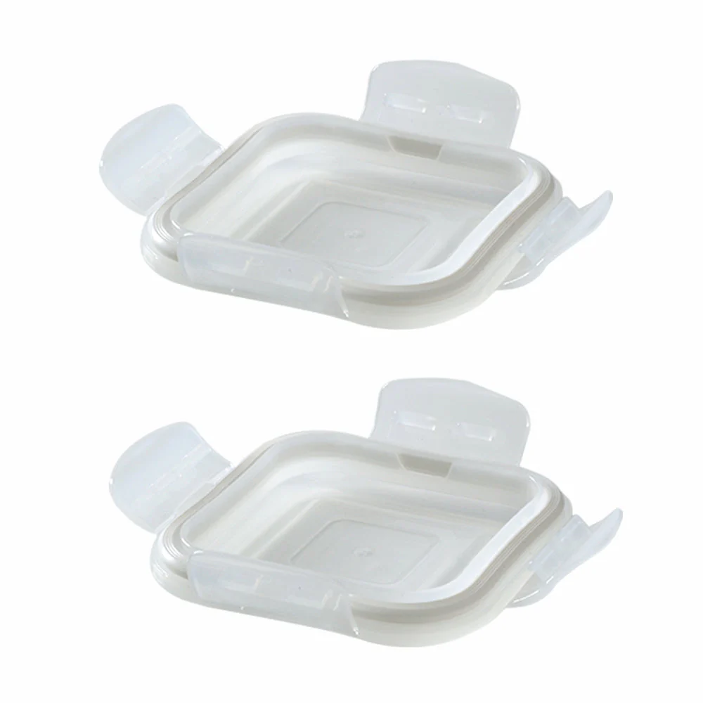 Borosil Square 320 ml Lid w Gasket, Set of 2