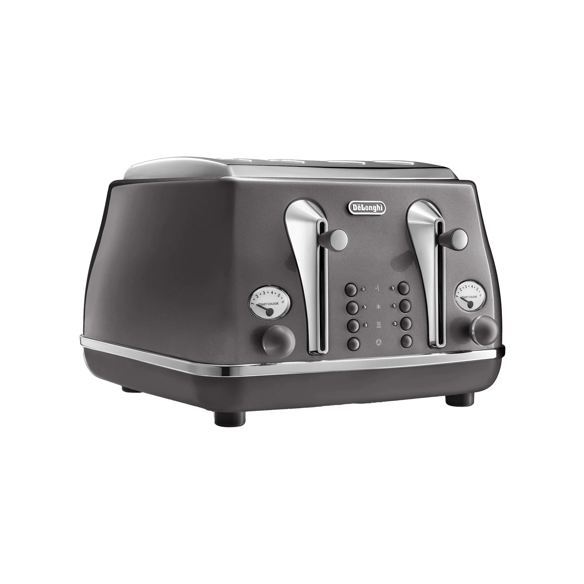 Delonghi 4 Slice Icona Metallics Toaster Grey