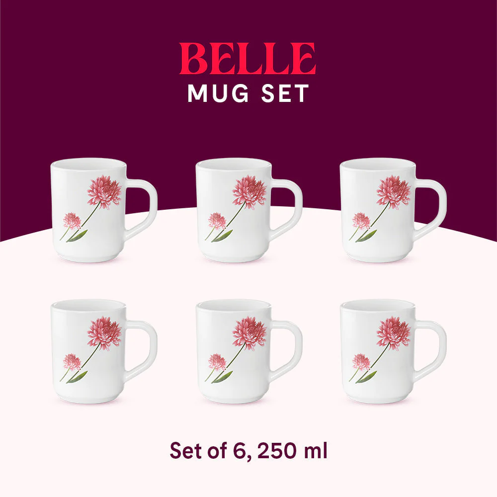 Larah by Borosil Belle Mug Set, 240ml x 2
