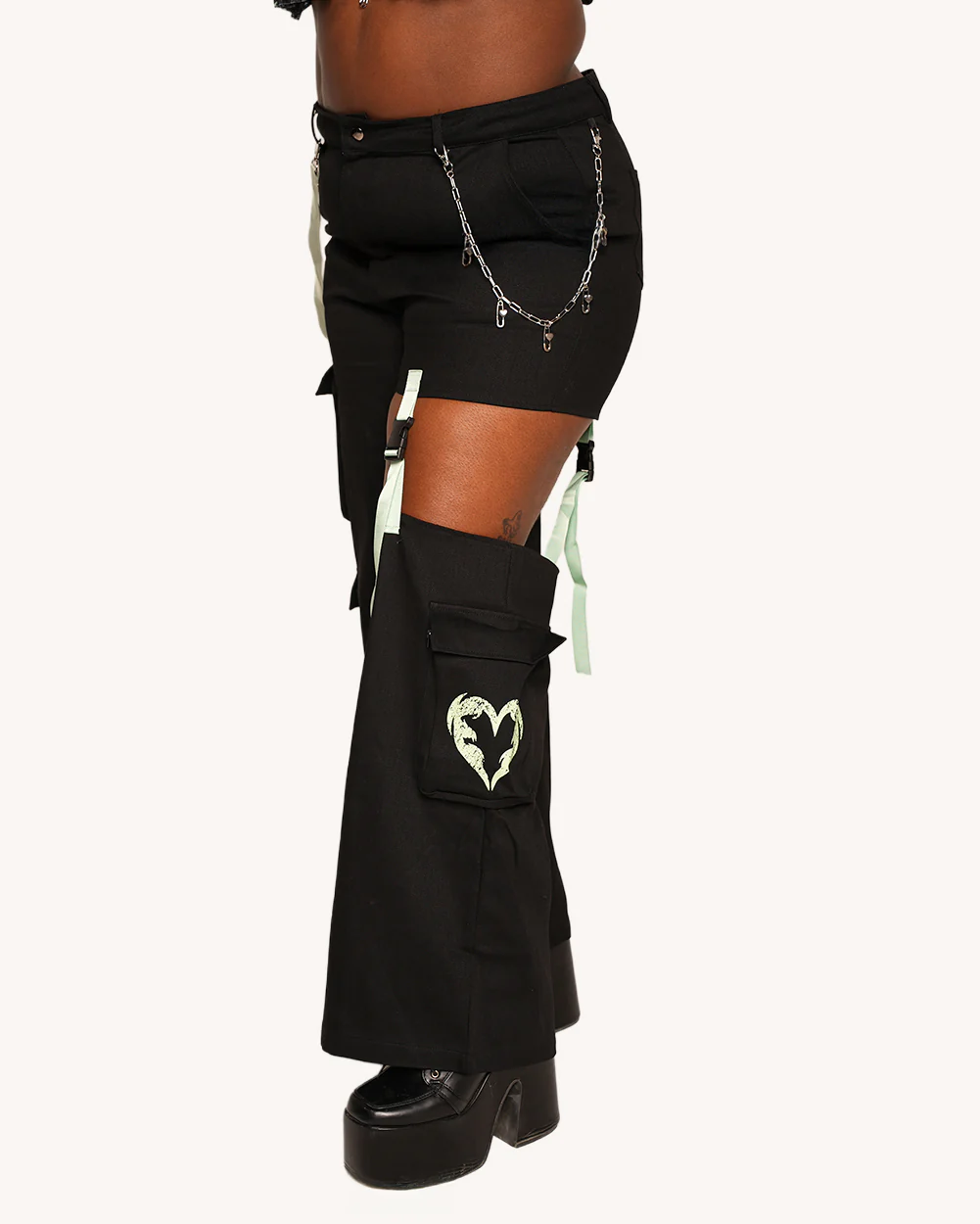 Sunflowerraver x iHR Get Bent Wide Leg Detachable Leg Pants