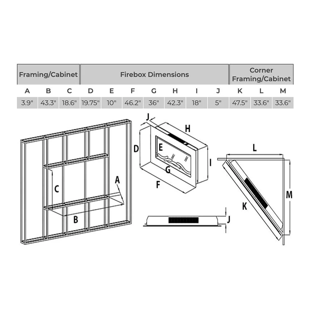 ClassicFlame 47-In Felicity Wall Hanging Electric Fireplace